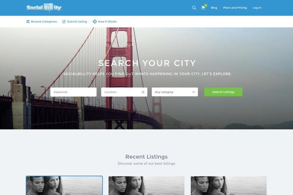 Listify theme site design template sample