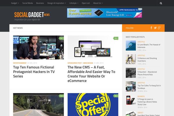 socialgadgetnews.com site used Acabado-1.2.8