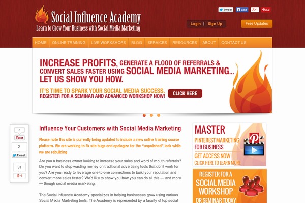 socialinfluenceacademy.com site used Socialinfluence