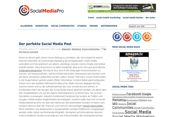 socialmediapro.de site used Social-media