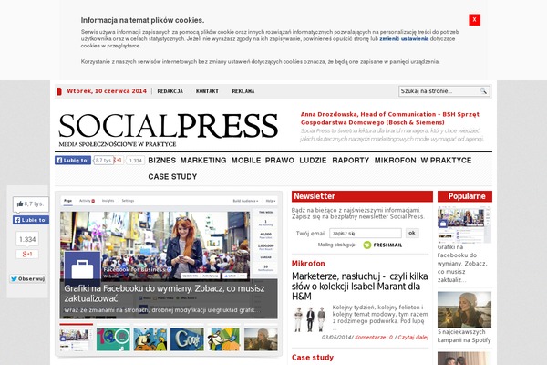 socialpress.pl site used Stylebook