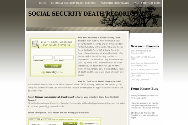 socialsecuritydeathrecords-search.com site used Wp-monochrome