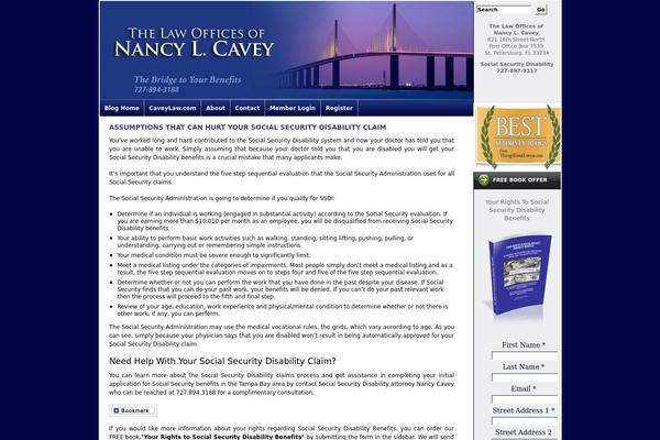 socialsecuritydisabilitybenefitslawblog.com site used Caveylaw