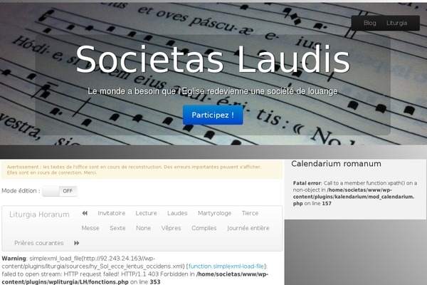 societaslaudis.org site used Societaslaudis