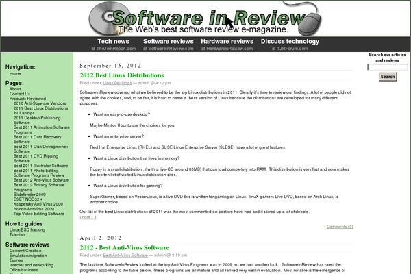 softwareinreview.com site used Classic