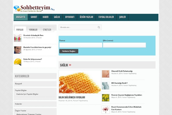 Sohbet theme websites examples