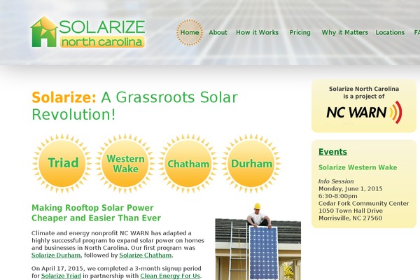 solarize-nc.org site used Solarize