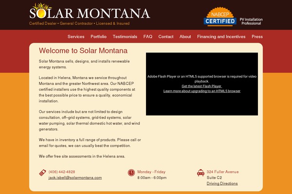 solarmontana.com site used Cafe-elements