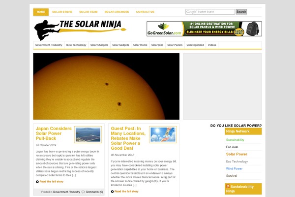 solarpowerninja.com site used Top News