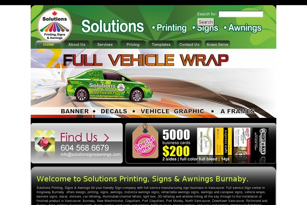 solutionsignsawnings.com site used Solutions