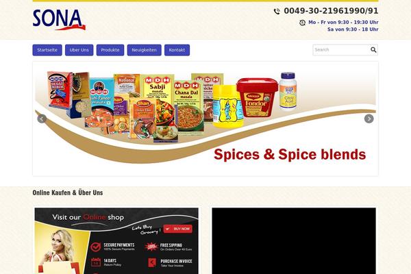 Sona theme site design template sample