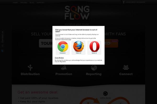 songflow.com site used Songflow
