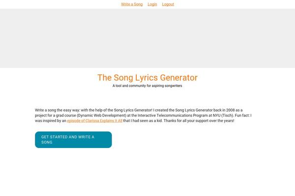 songlyricsgenerator.com site used Song-lyrics-generator