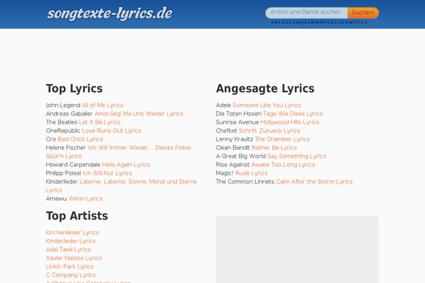 songtexte-lyrics.com site used Songtexte-lyrics