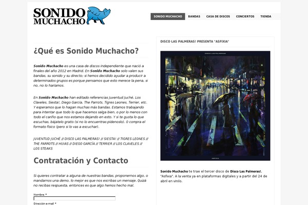 sonidomuchacho.com site used Music-wordpress