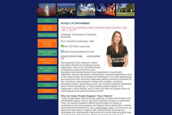 sonjalyubomirsky.com site used Sonjalyubomirsky