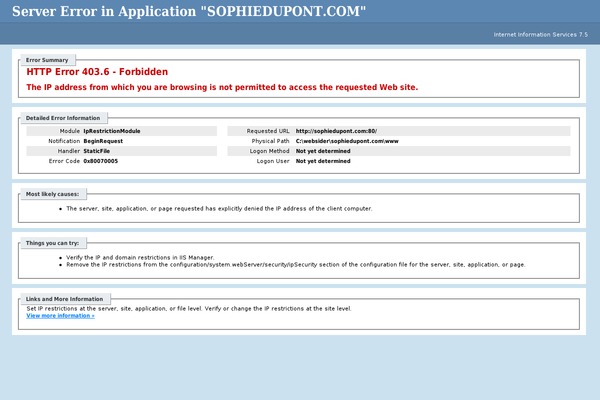 sophiedupont.com site used Portfolio