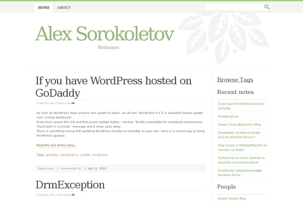 sorokoletov.com site used Keep It Simple