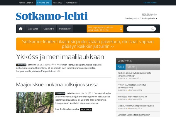 sotkamolehti.fi site used Hilla-theme