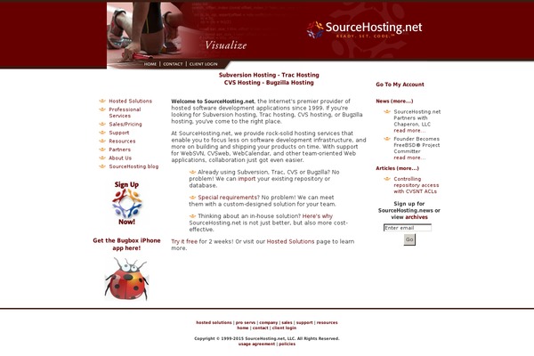sourcehosting.net site used Sourcehosting