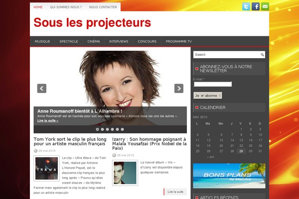 souslesprojecteurs.fr site used Newsplanet