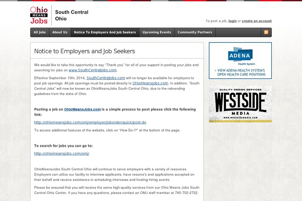 southcentraljobs.com site used Ninetofive