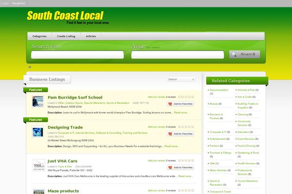 Vantage theme site design template sample