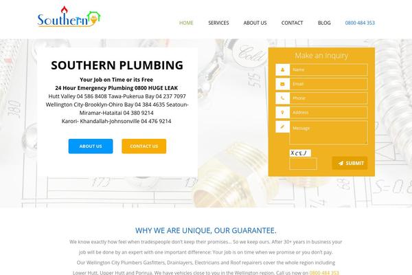southernplumbing.co.nz site used Megafactory