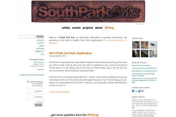 southparkarts.org site used Sparts3