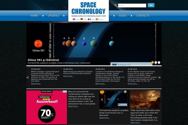 space theme site design template sample