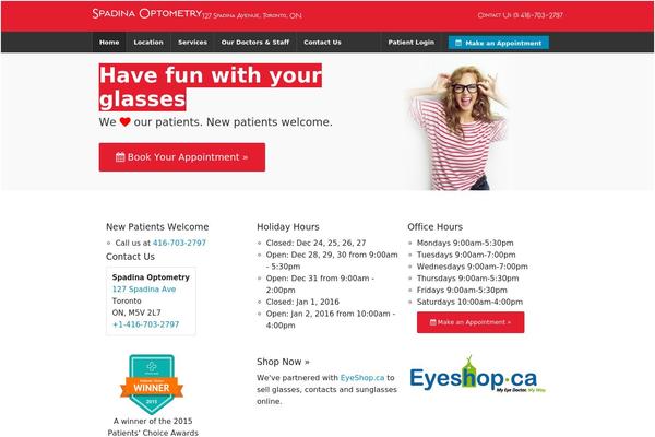 spadinaoptometry.ca site used Spadinaoptom