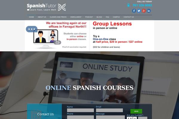 spanishtutordc.com site used Spanish