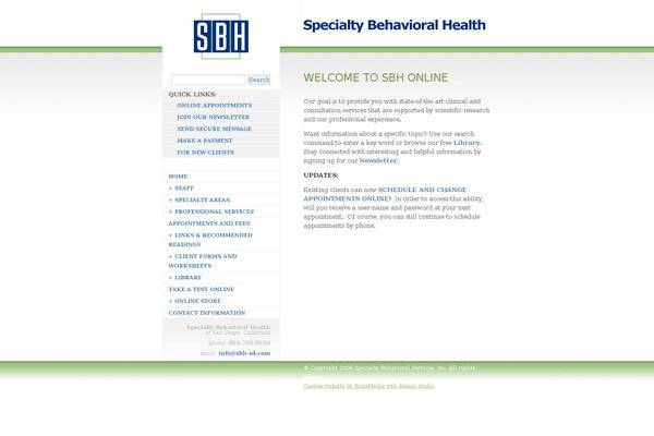 specialtybehavioralhealth.com site used Sbh