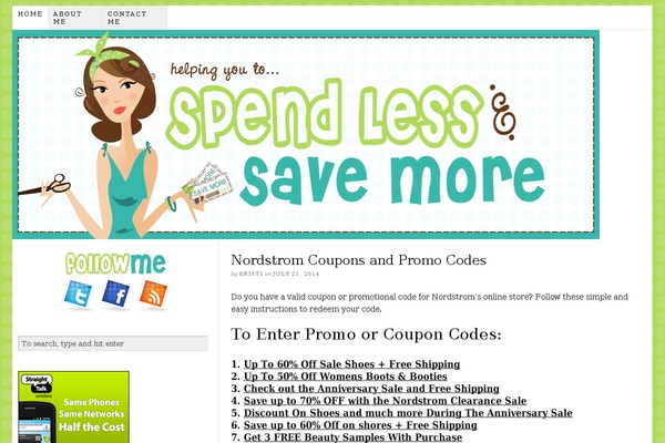 spendlessandsavemore.org site used Thesis 1.8