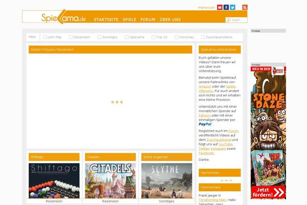 spielama.de site used Spielama-theme