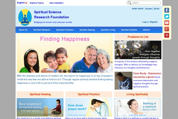 spiritualresearchfoundation.org site used Customify-child