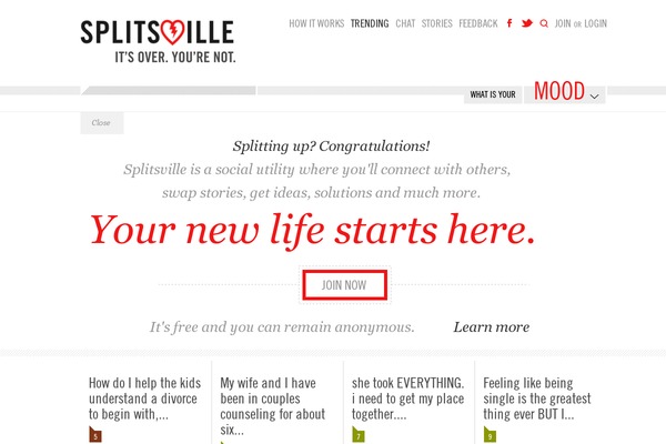 splitsville.com site used Splitsville
