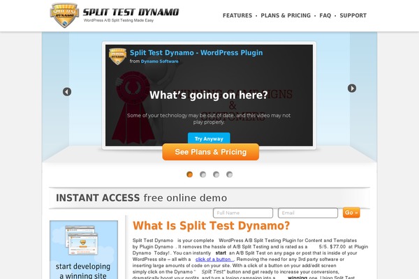 splittestdynamo.com site used Splittestv2