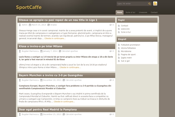sportcaffe.ro site used Chocolate-lite