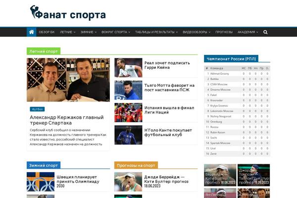 sportsfan.ru site used Colormag-pro