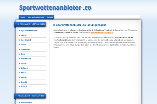 sportwetten.tk site used Sports