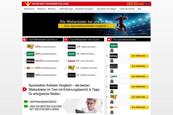 sportwettenanbieter.com site used Wettanbietertheme