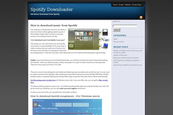 spotifydownloader.net site used Sleek