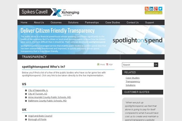spotlightonspend.org site used Mantra