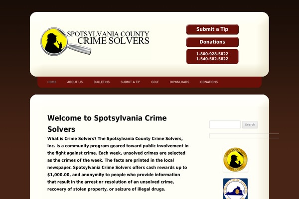 spotsylvaniacrimesolvers.org site used Crimesolvers