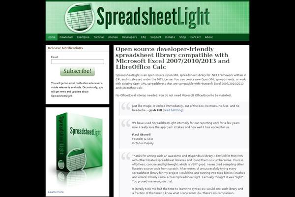 spreadsheetlight.com site used Spreadtheme