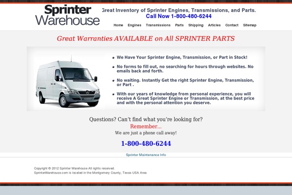 sprinterwarehouse.com site used Percivale