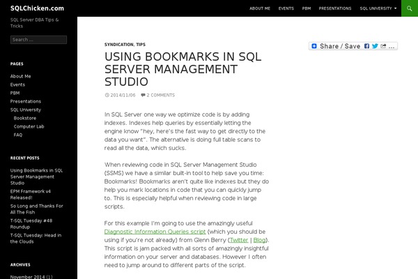sqlchicken.com site used Twenty Twenty