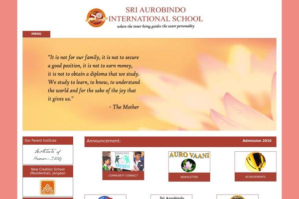 sriaurobindointernationalschool.org site used Education Base