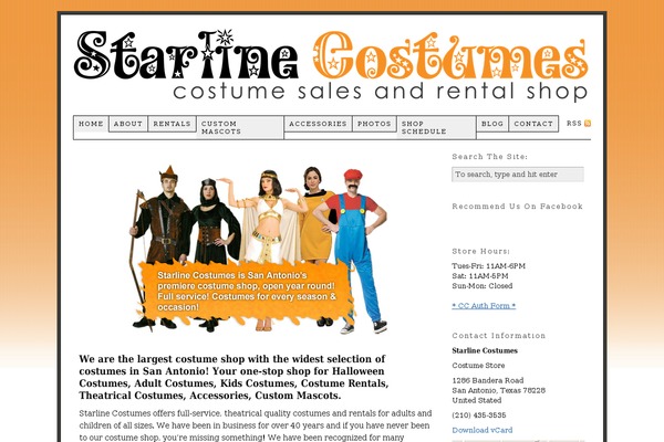 starlinecostumes.com site used Coming Soon Block